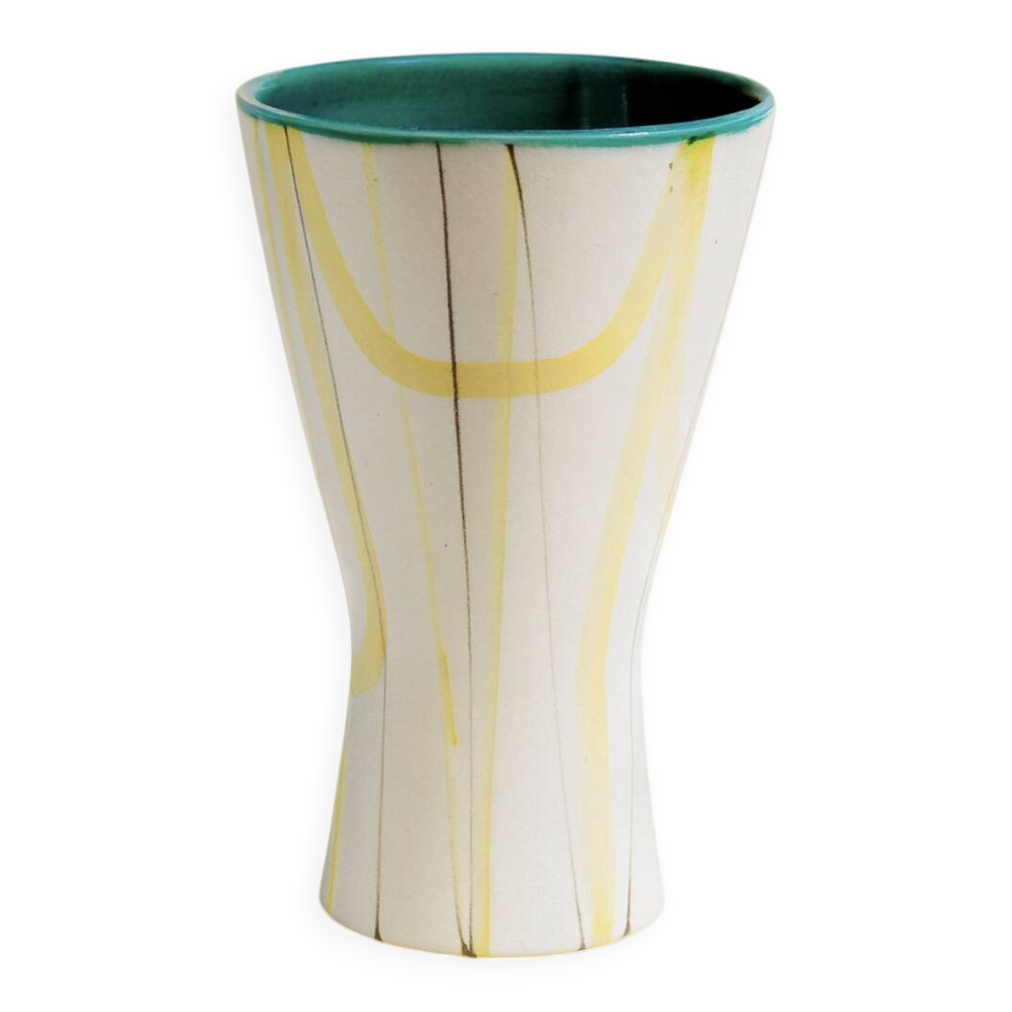 Roger Capron signed horn-shaped vase