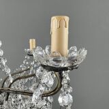 Lustre à pampilles en cristal et bronze, XXe siècle