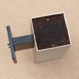 Rectangular outdoor wall light in brushed aluminum and resin
