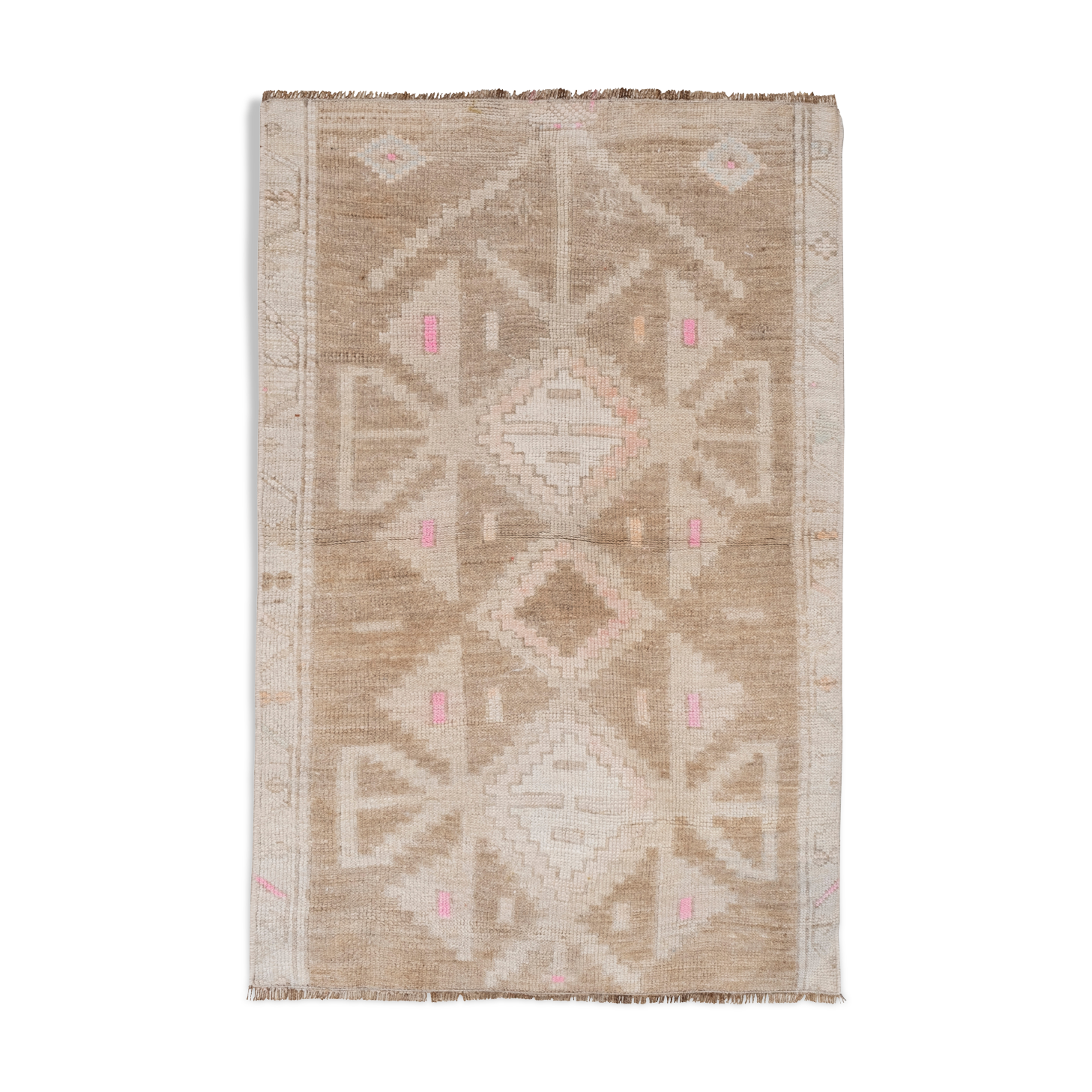 Soft Color Turkish Antique Small Handmade Traditional Door Mat Small Rug