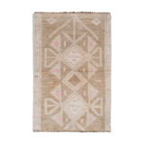 Soft Color Turkish Antique Small Handmade Traditional Door Mat Small Rug