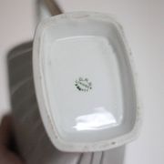 Art Deco porcelain teapot in a fan shape, Limoges porcelain coffee pot