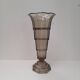 Large grey pressed glass Art Deco vase