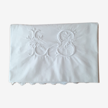 Old embroidered pillowcase