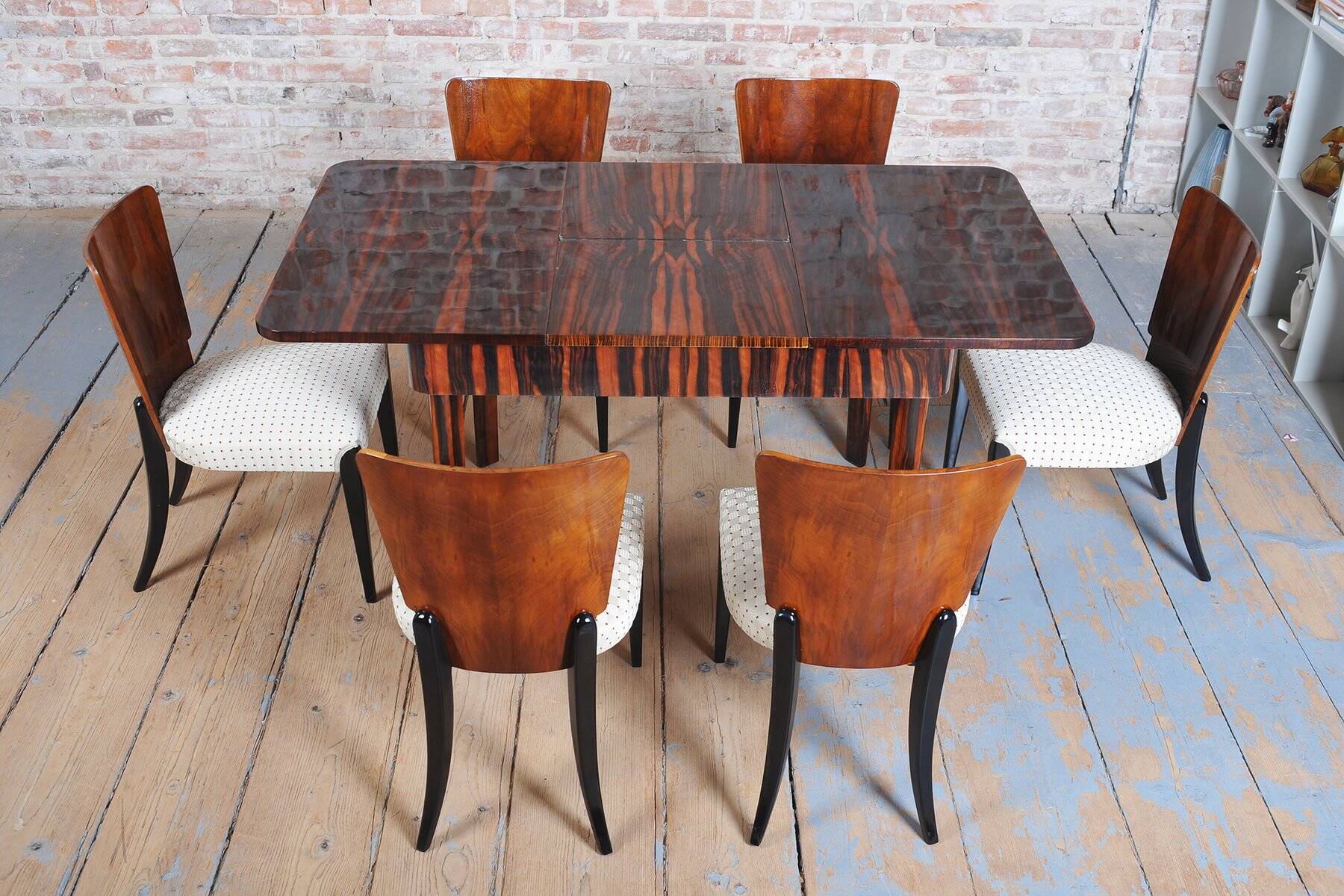 Art Deco Beech Chairs attributed to Halabala for Up Závody, Czech, 1930s, Set of 6