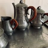 Kayserzinn tin tea set complete with its matching tray