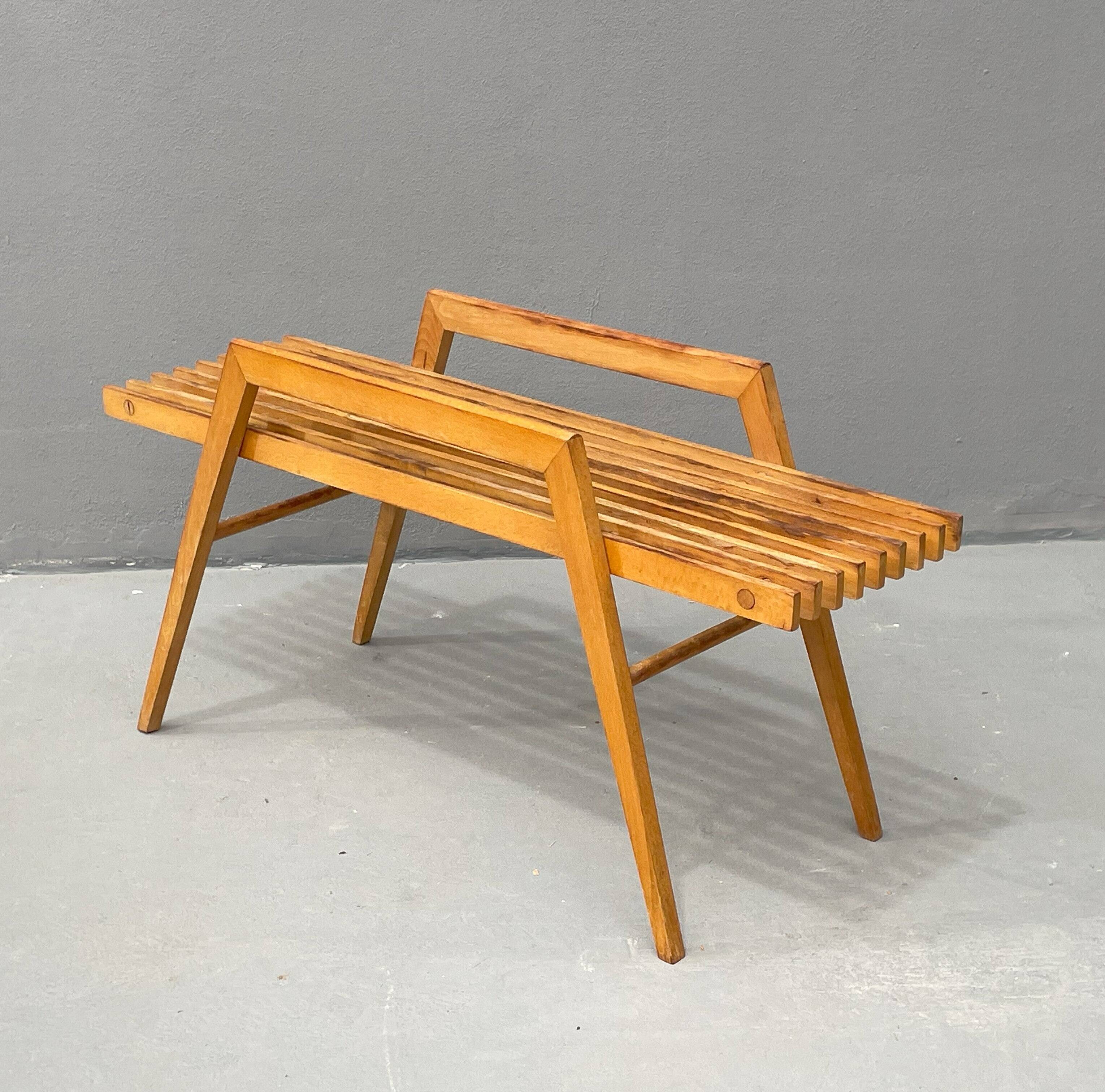 Beech Flower Stand by ÚLUV, Mid-Century, 1970s Czechoslovakia
