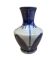 Vase céramique émaillée Marcel Noverraz signé décor bleu vintage