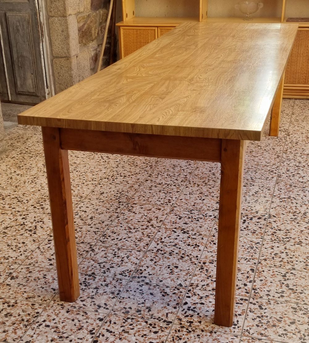 Table formica imitation wood, vintage, 70s