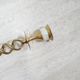 Vintage candle holder in brass and mother-of-pearl