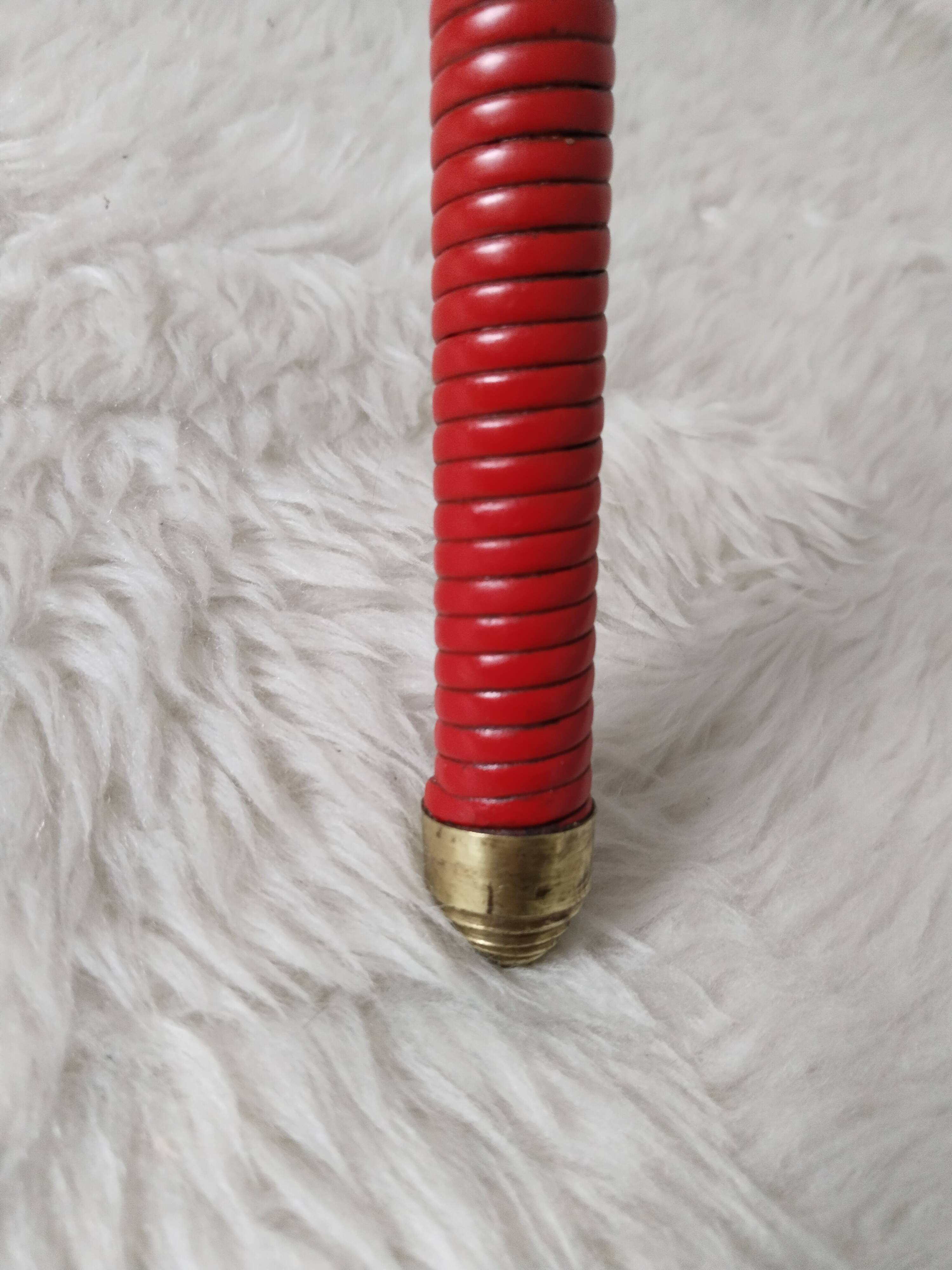 Scoubidou tripod floor lamp, Lunel style diabolo lampshade, 1950s