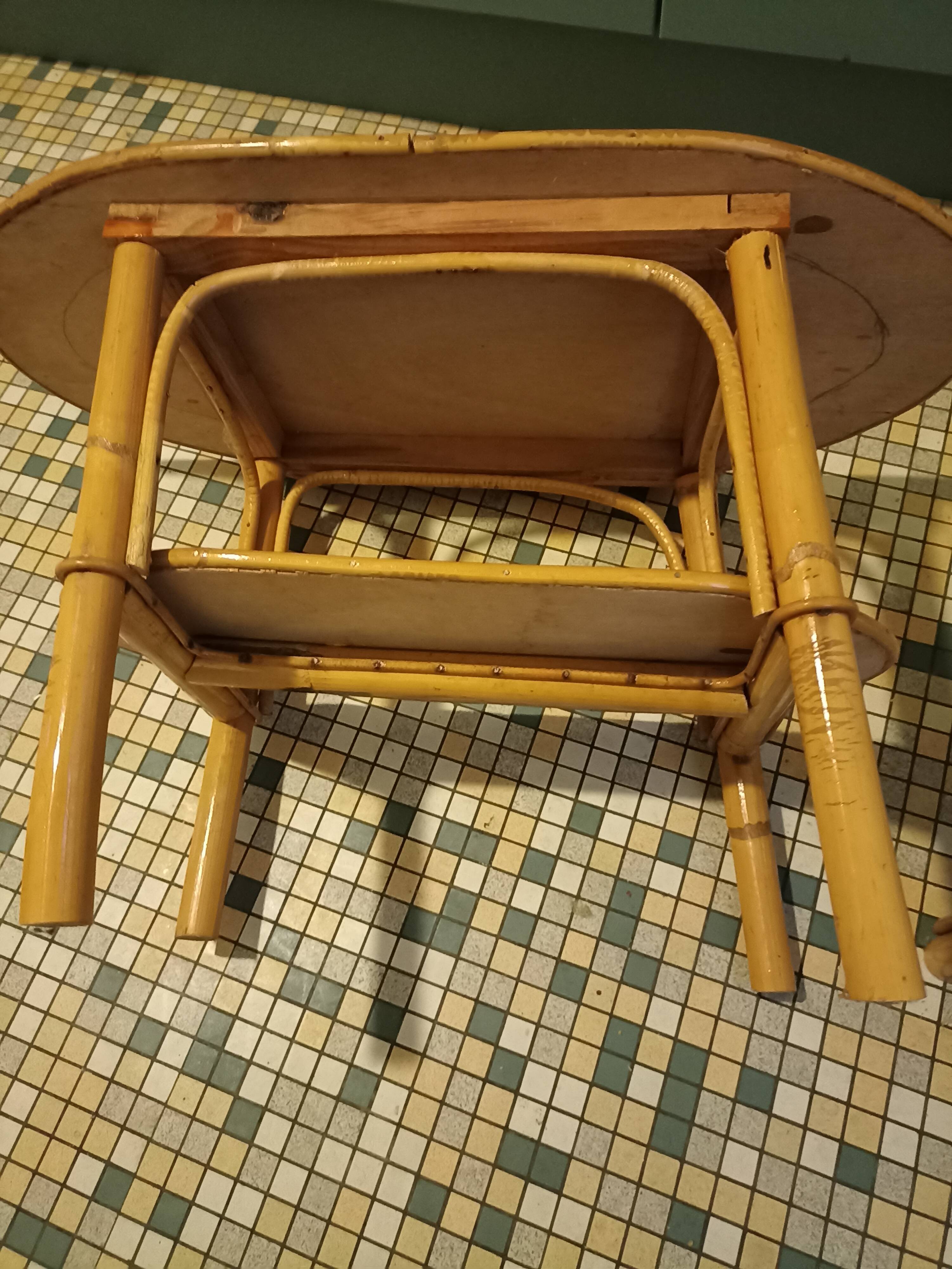 Rattan and wicker table set