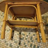 Rattan and wicker table set