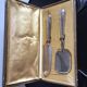 Art Deco dessert service covers in silver metal