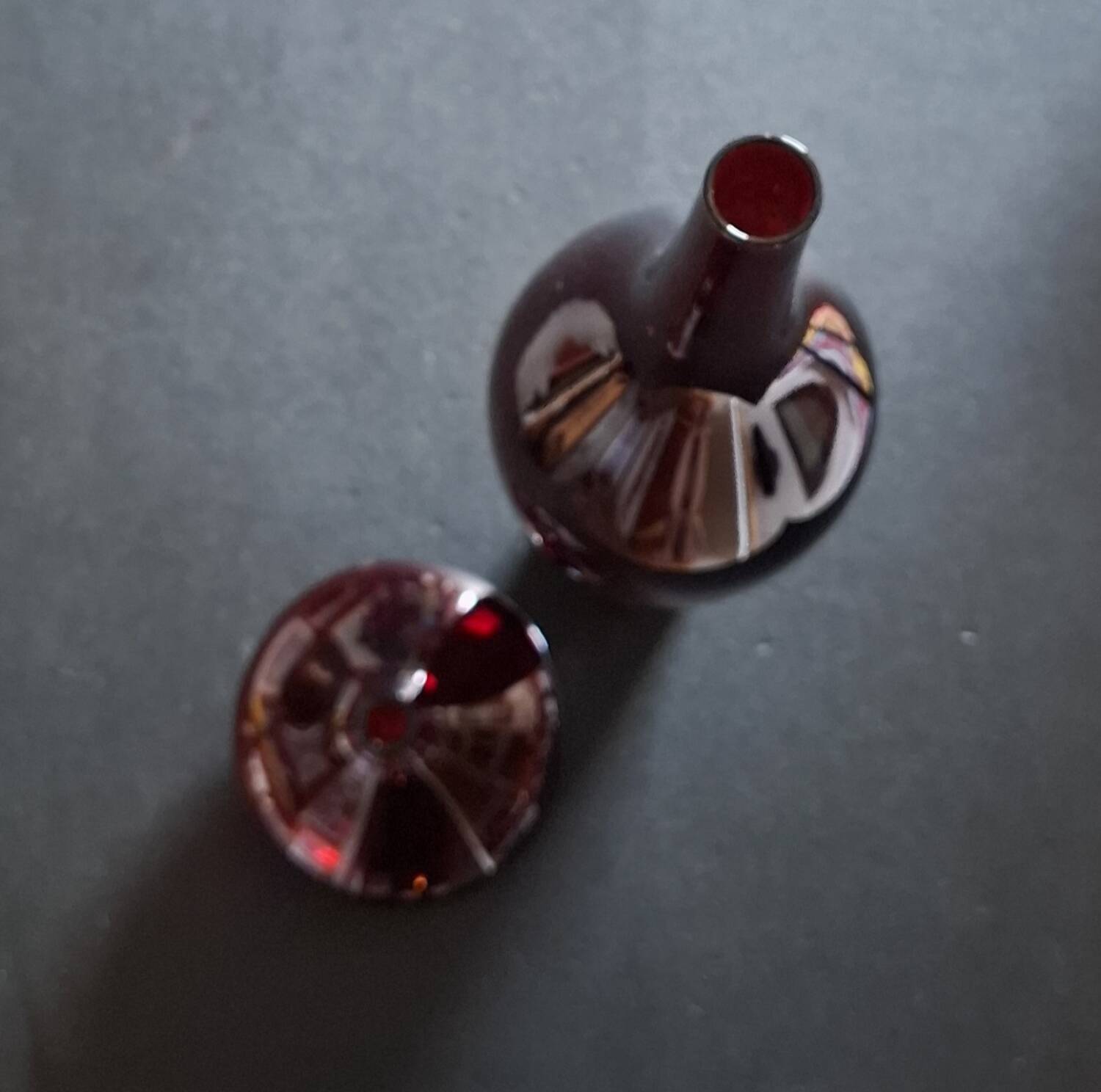 Lot de 2 vases contemporains couleur brique