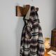 Patère triple vintage esprit art déco en bois massif