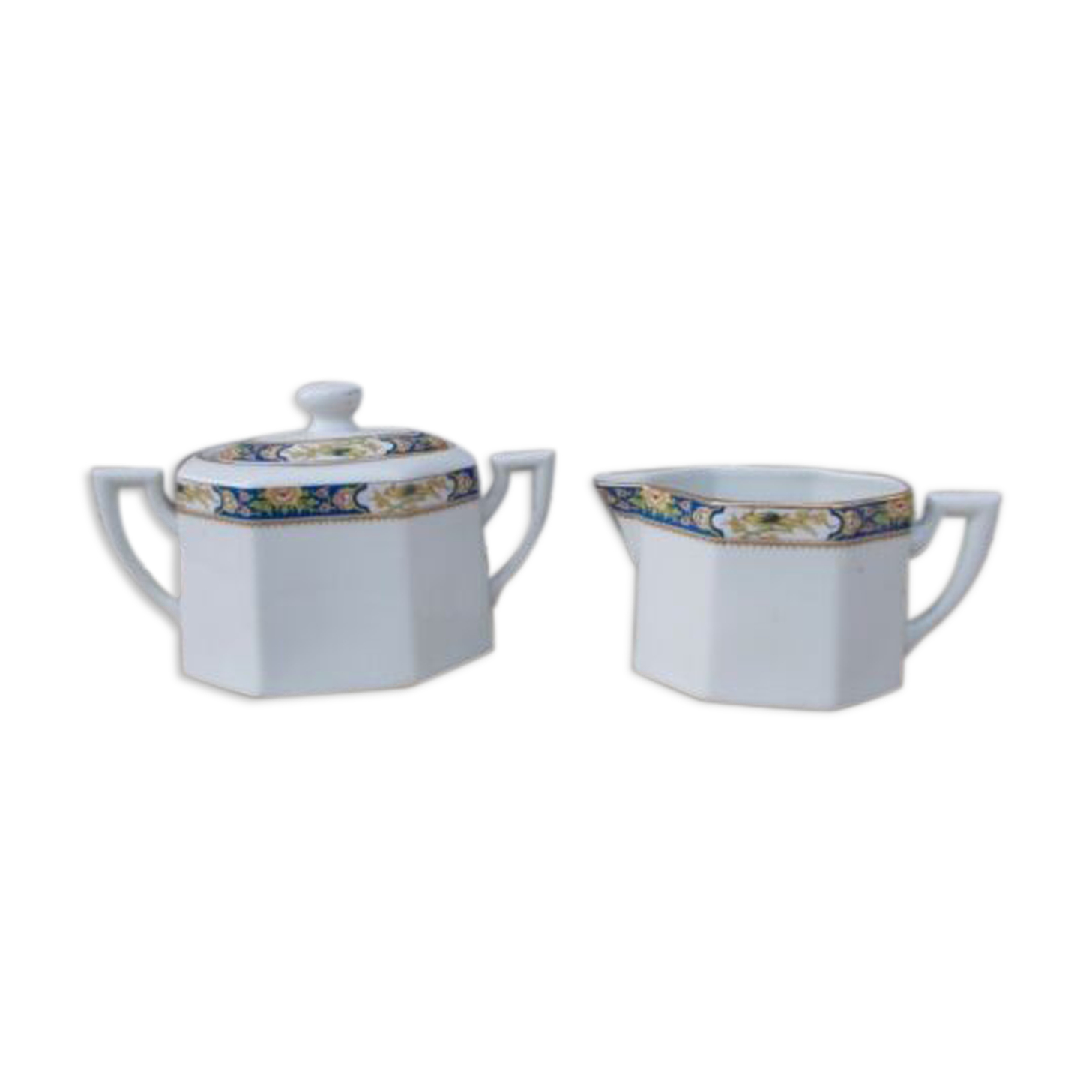 1 pot pourer and sugar porcelain of Limoges Voisin Art Deco