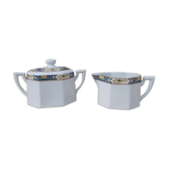 1 pot pourer and sugar porcelain of Limoges Voisin Art Deco