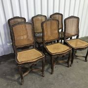 Suite of 6 Louis XV chairs in oak, 19th century