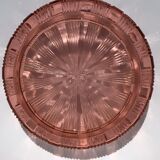 Salad bowl in orange rose molded glass