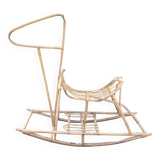 Rattan rocking horse