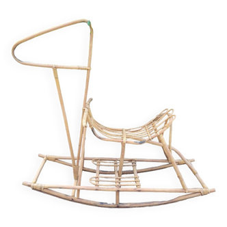 Rattan rocking horse