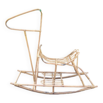 Rattan rocking horse