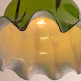 Orange glass pendant by Peill Putzler, Germany, 1970.