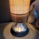 Vintage table lamp with brushed aluminium base - cylinder shade