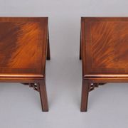 Paire de tables basses Drexel Chippendale en acajou, années 1970, États-Unis