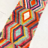 Moroccan Berber rug Boujaad with multicolored diamonds 336x82cm