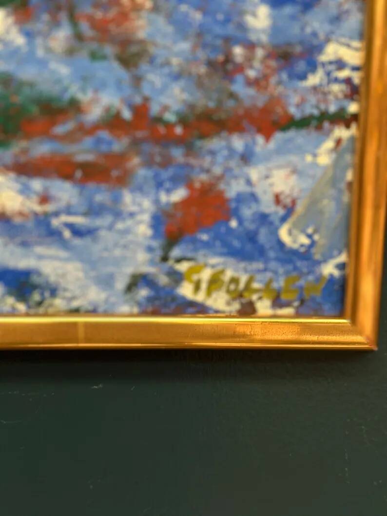 Original Swedish Oil on Canvas – “Storm” by Göta Fogler – Signed – Vintage & Framed – 50 × 42 cm (19.7" × 16.5")