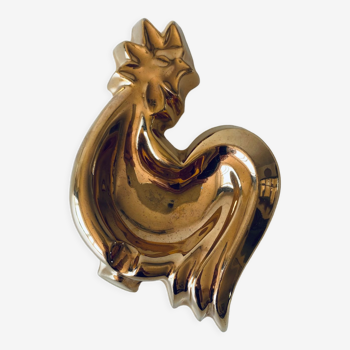 Vintage rooster in gilded ceramic