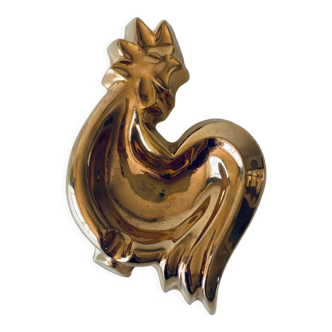Vintage rooster in gilded ceramic