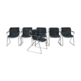 Set of 6 Penelope chairs by Charles Pollock for Castelli