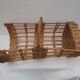 bread basket / handmade umbrella door in honey-coloured wicker