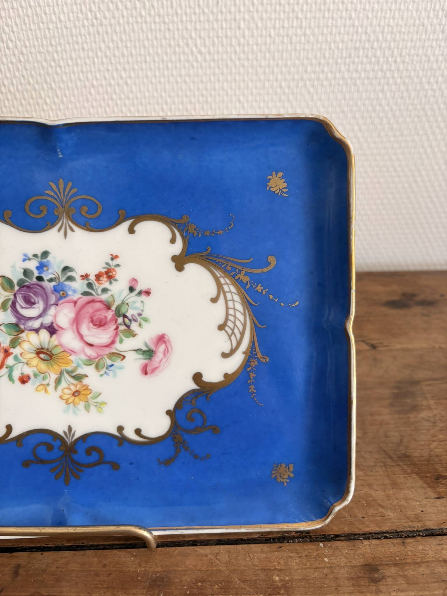 Antique Blue and Gold Porcelain Plate, Sèvres Style, Samson, 19th Century