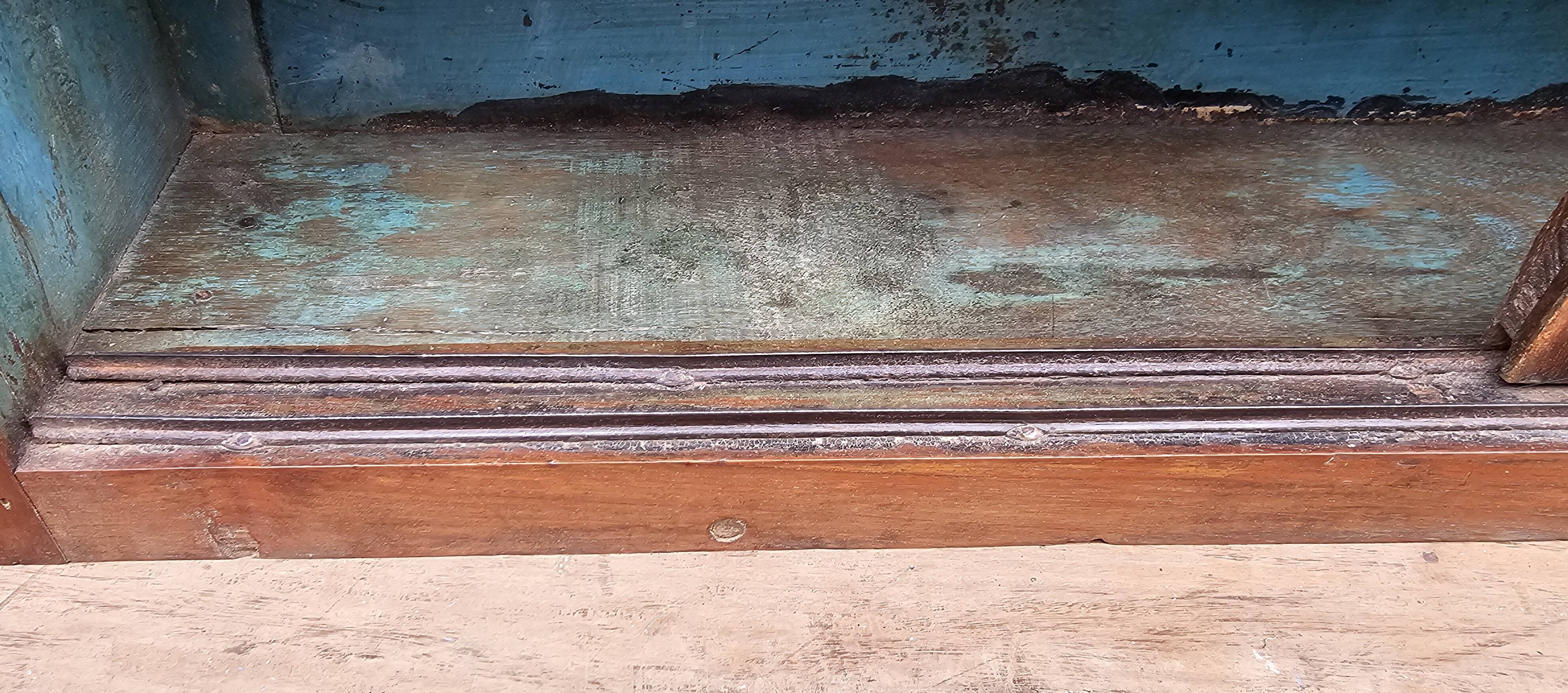 Old Art Deco display case in Burmese teak