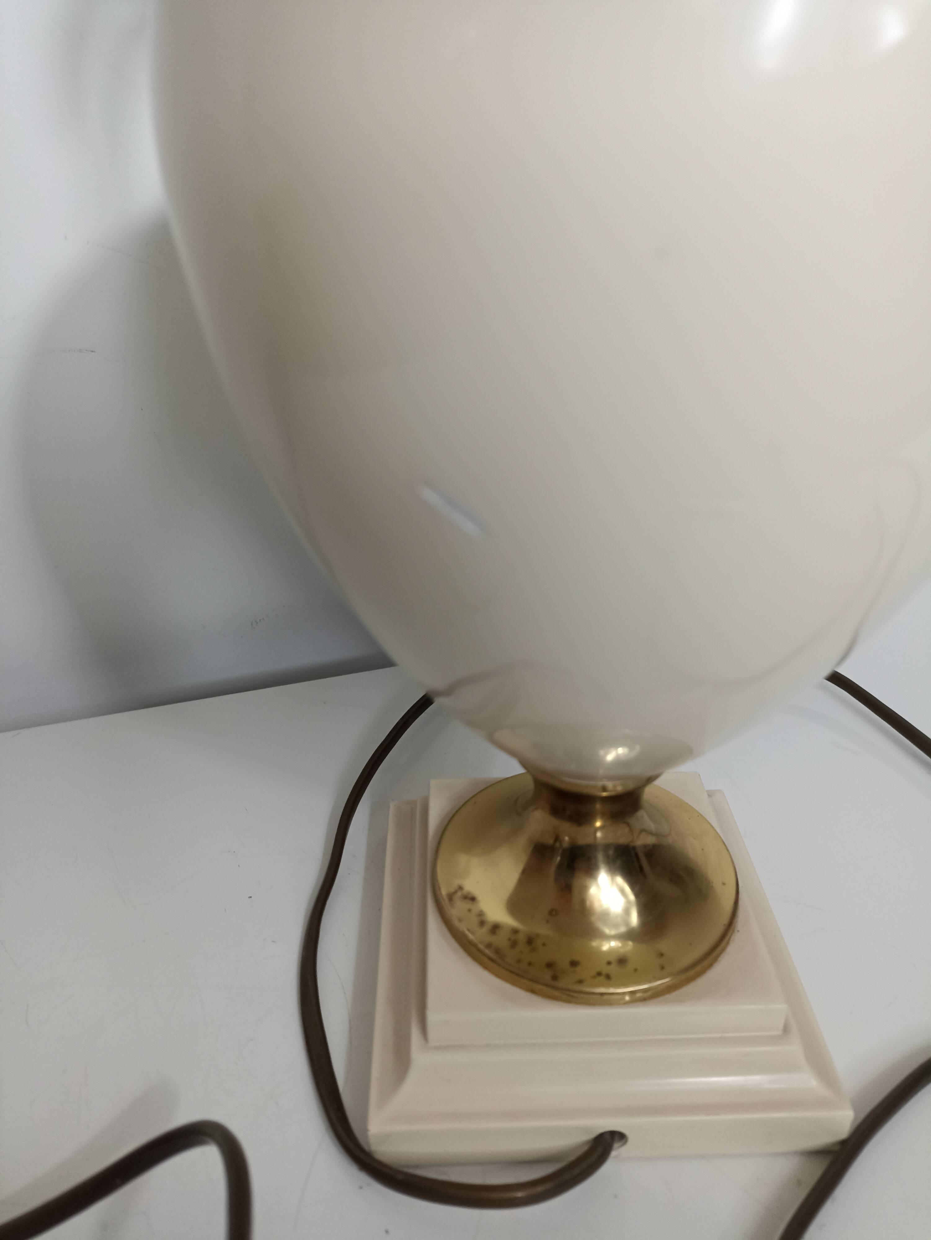 Large pineapple, palm tree, vintage egg lamp base