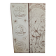 Two-leaf screen depicting a historical figure and symbols