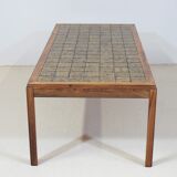 Rosewood and ceramic coffee table