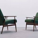 1960 Henryk Lis Mid Century Armchair in Green Tweed