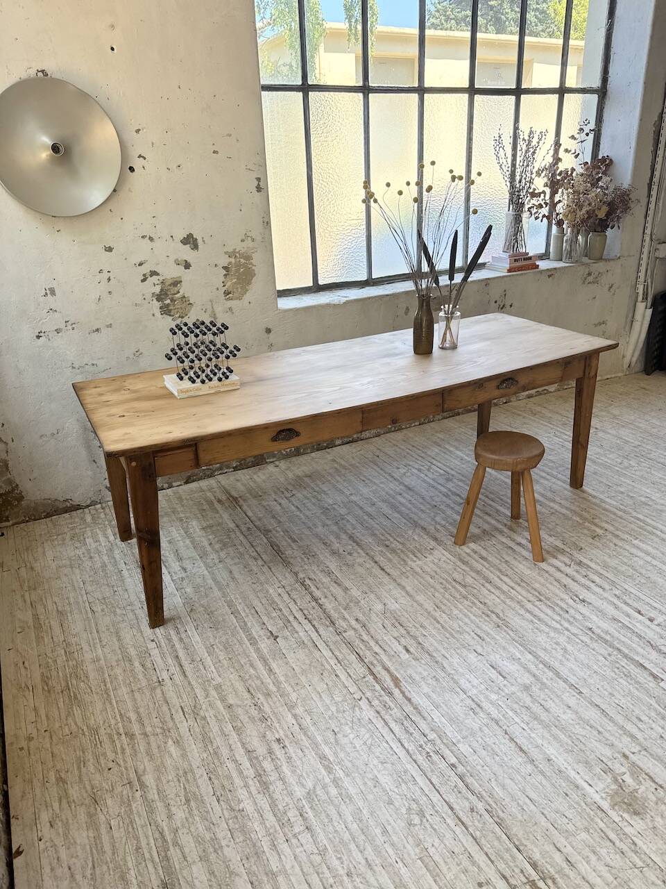 1950s pine farmhouse table 220cm