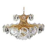 Large gilded brass and crystal chandelier by Kinkeldey, Germany, 1960s.