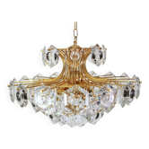 Large gilded brass and crystal chandelier by Kinkeldey, Germany, 1960s.