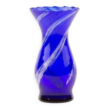 Vase bleu en verre de Murano