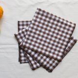 BHV serviette vichy marron