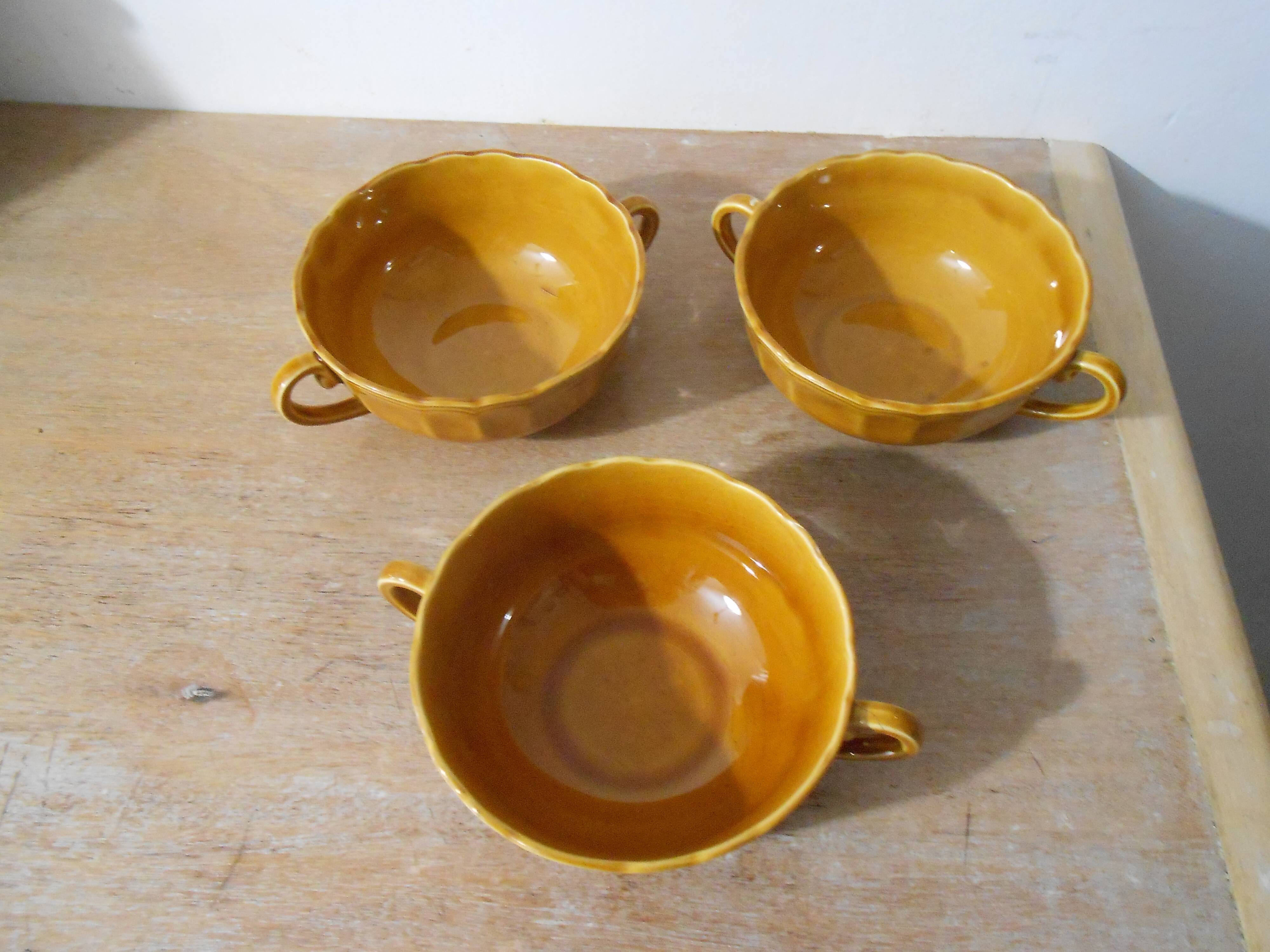3-bowl ceramic set Lunéville Louis VX Honey