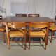 Extendable table set and six Scandinavian Teak Mc Intosh chairs