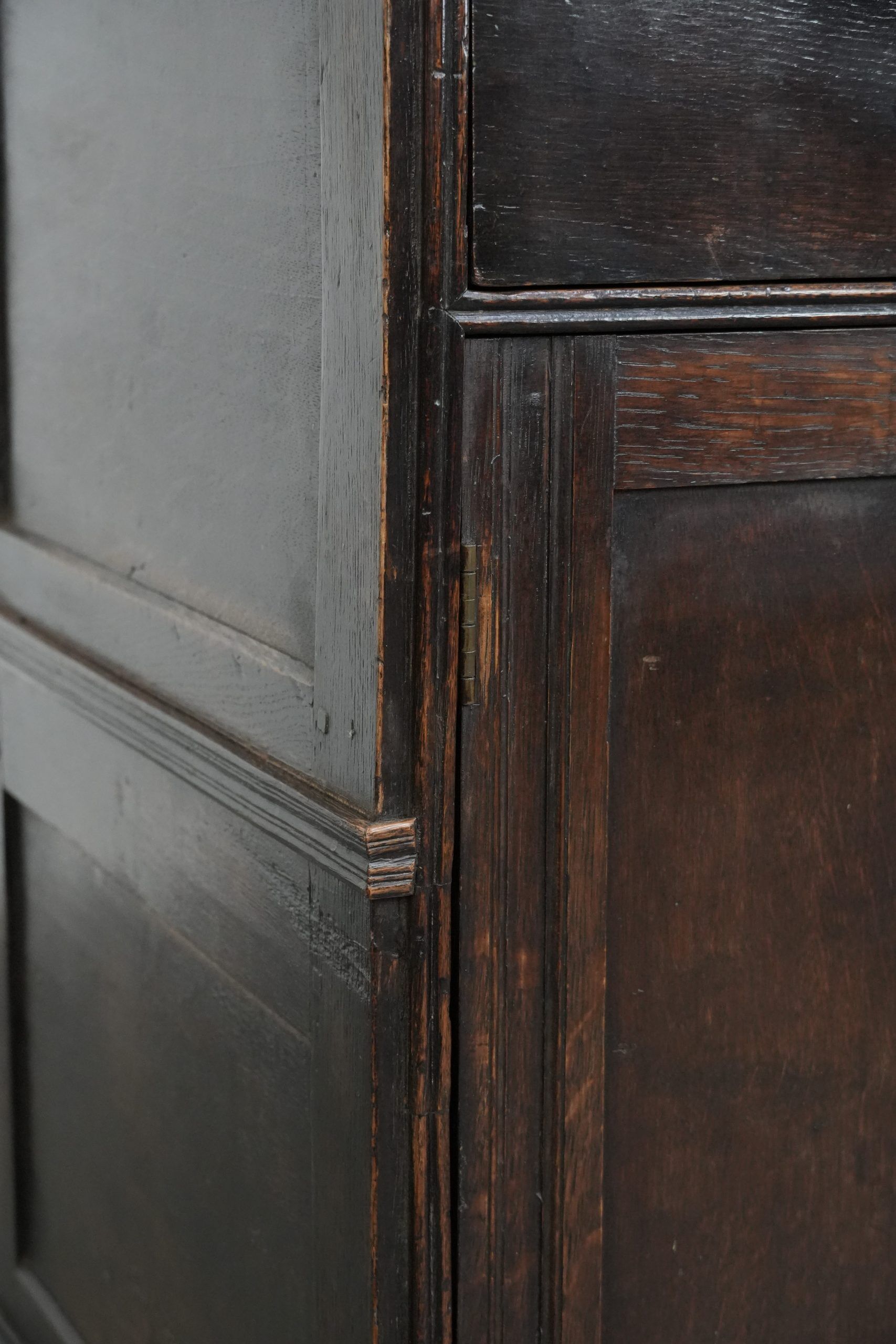 Rare English antique 2-door cabinet from the early 18th century